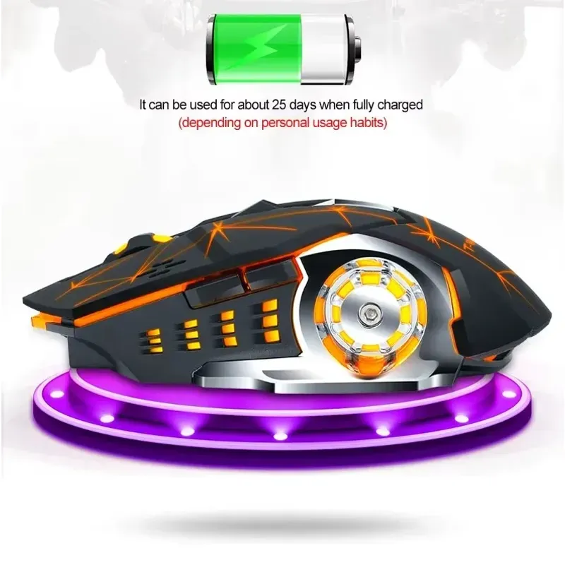 PC, gaming si accesorii - Periferice PC - Mouse - Mouse Wireless Q13 Butoane Silentioase Multi-Device 6 butoane programabile Gaming RGB 2.4GHz DPI 1600Fara fir Negru Mat - Infinity.ro