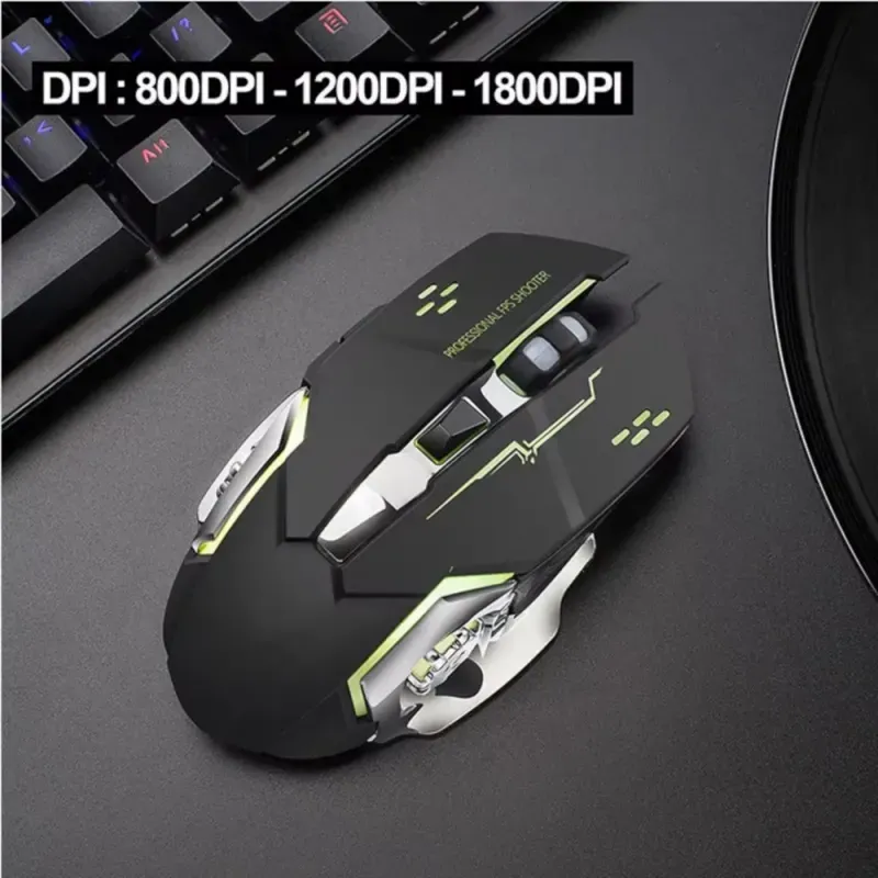 PC, gaming si accesorii - Periferice PC - Mouse - Mouse Wireless Q13 Butoane Silentioase Multi-Device 6 butoane programabile Gaming RGB 2.4GHz DPI 1600Fara fir Negru Mat - Infinity.ro