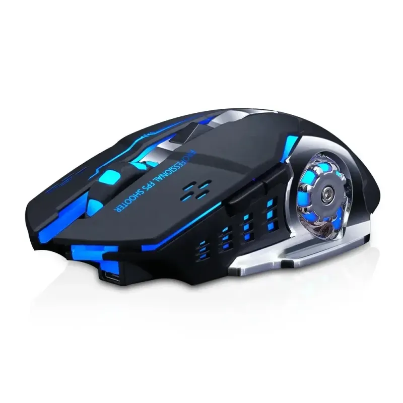 PC, gaming si accesorii - Periferice PC - Mouse - Mouse Wireless Q13 Butoane Silentioase Multi-Device 6 butoane programabile Gaming RGB 2.4GHz DPI 1600Fara fir Negru Mat - Infinity.ro