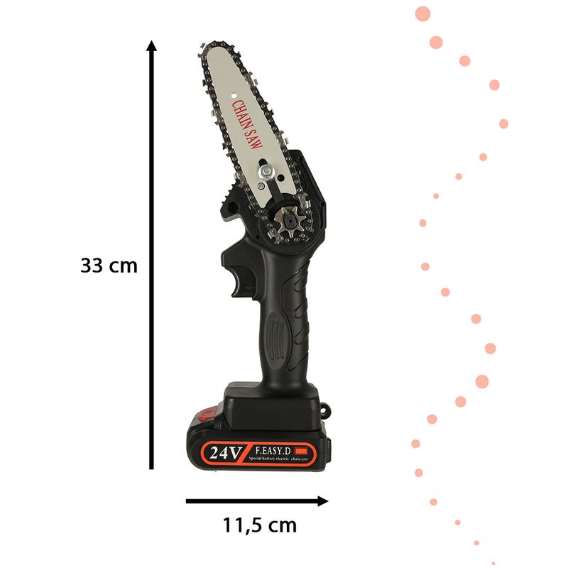 Casa si Gradina - Constructii - Scule electrice si accesorii - Fierastraie electrice - Mini ferastrau electric cu lant, baterie de 24V si valiza de transport - Infinity.ro