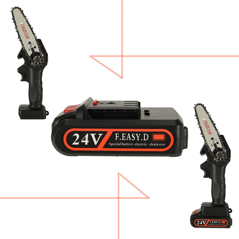 Casa si Gradina - Constructii - Scule electrice si accesorii - Fierastraie electrice - Mini ferastrau electric cu lant, baterie de 24V si valiza de transport - Infinity.ro