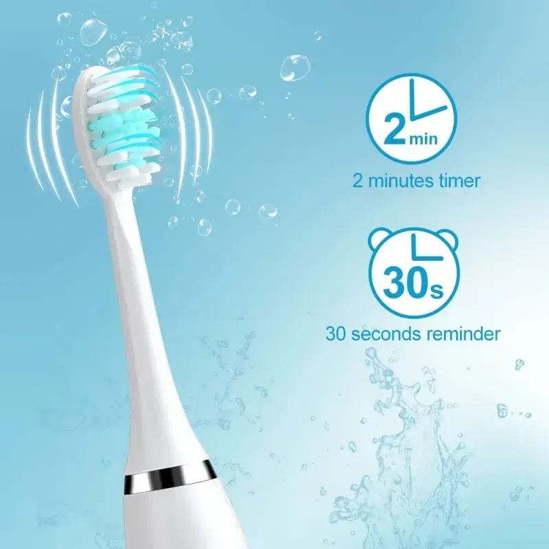 Ingrijire personala si Cosmetice - Igiena dentara - Periute de dinti electrice - Periuta de dinti electrica ABYZ cu 6 capete incluse si incarcare USB Design modern alba pentru o igiena dentara avansata - Infinity.ro