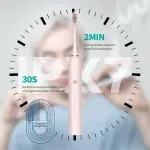 Ingrijire personala si Cosmetice - Igiena dentara - Periute de dinti electrice - Periuta de dinti electrica ABYZ cu 4 capete interschimbabile si incarcare USB, Culoare roz, design modern si functional - Infinity.ro