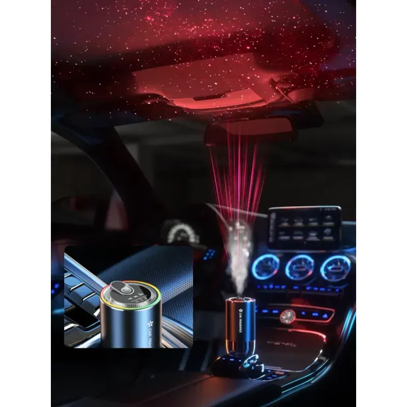 Auto si Moto - Intretinere auto - Odorizante auto - Difuzor aromaterapie auto, inductie automata, lumini ambientale color, dimensiuni 120X66mm, capacitate 50ml ABYZ™ - Infinity.ro