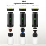 Electronice si Electrocasnice - Electrocasnice bucatarie - Preparare bauturi - Espressoare - Espressor Portabil compatibil cu Nespresso Dolce Gusto cafea macinata putere 72W Baterie 2500mAh incarcare USB Negru - Infinity.ro