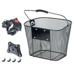 Sport si Outdoor - Ciclism - Accesorii pentru biciclete - Suporturi accesorii biciclete - Cos metalic pentru bicicleta cu maner, demontabil, conceput pentru a fi montat in partea din fata - Infinity.ro