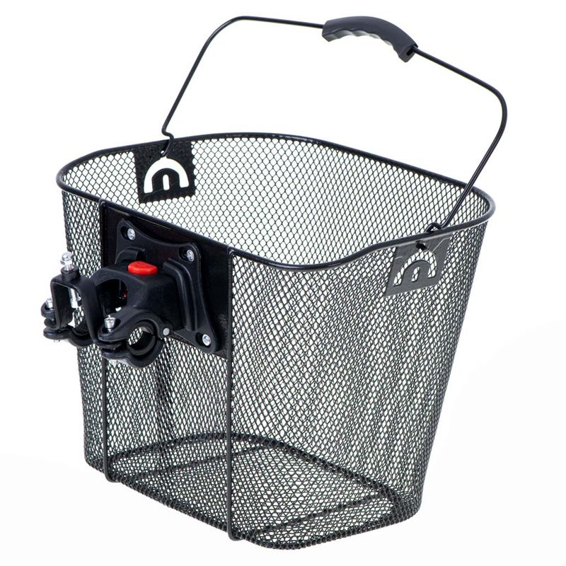 Sport si Outdoor - Ciclism - Accesorii pentru biciclete - Suporturi accesorii biciclete - Cos metalic pentru bicicleta cu maner, demontabil, conceput pentru a fi montat in partea din fata - Infinity.ro