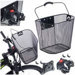Sport si Outdoor - Ciclism - Accesorii pentru biciclete - Suporturi accesorii biciclete - Cos metalic pentru bicicleta cu maner, demontabil, conceput pentru a fi montat in partea din fata - Infinity.ro