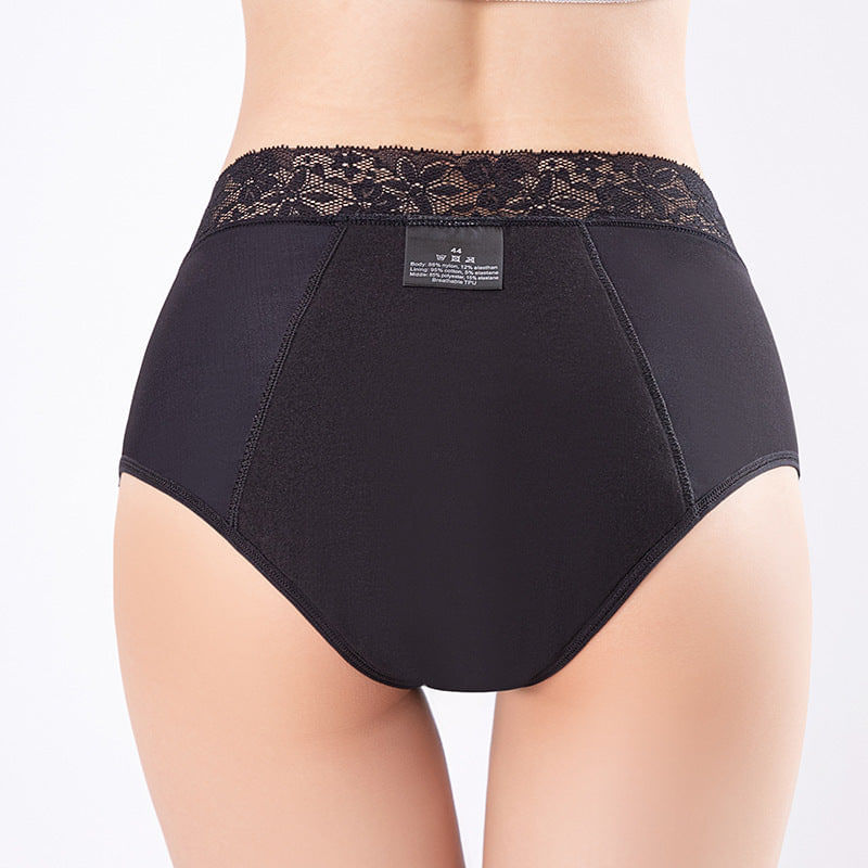 Fashion, accesorii si bijuterii - Femei - Lenjerie si pijamale femei - Lenjerie intima femei - Chiloti Menstruali cu Dantela Florala, Negru - XL - Infinity.ro