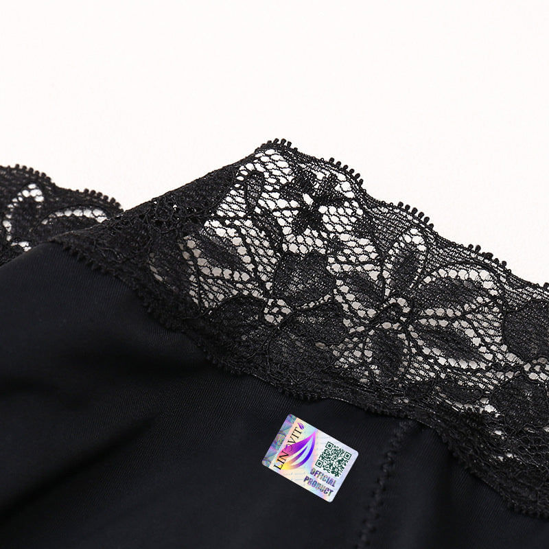 Fashion, accesorii si bijuterii - Femei - Lenjerie si pijamale femei - Lenjerie intima femei - Chiloti Menstruali cu Dantela Florala, Negru - XL - Infinity.ro