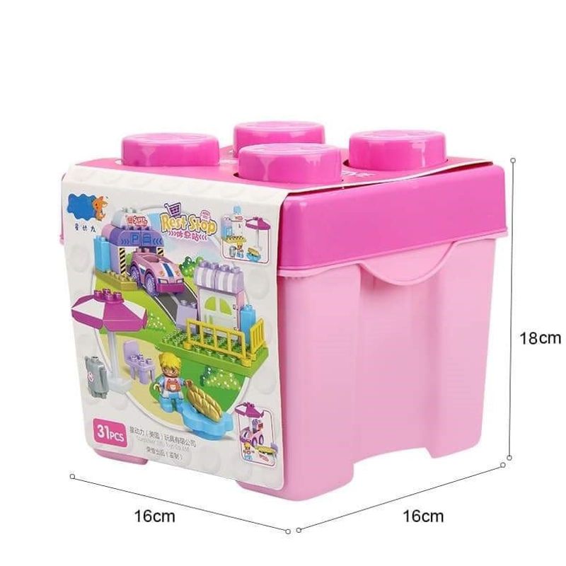 Jucarii, Copii si Bebe - Jucarii si jocuri - Jucarii de rol - Set joaca supermarket - Set constructie supermarket, pentru copii, 31 piese - Infinity.ro