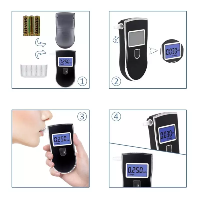 Ingrijire personala si Cosmetice - Teste medicale rapide - Testere alcoolemie - Alcool tester portabil digital cu ecran LCD, Gonga® Negru - Infinity.ro