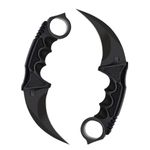 Sport si Outdoor - Camping - Cutite, bricege si accesorii - Cutite si bricege - Set doua cutite karambit, 19 cm, negru, teaca inclusa - Infinity.ro