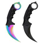 Sport si Outdoor - Camping - Cutite, bricege si accesorii - Cutite si bricege - Set doua cutite karambit, 19 cm, multicolor/negru, teaca inclusa - Infinity.ro