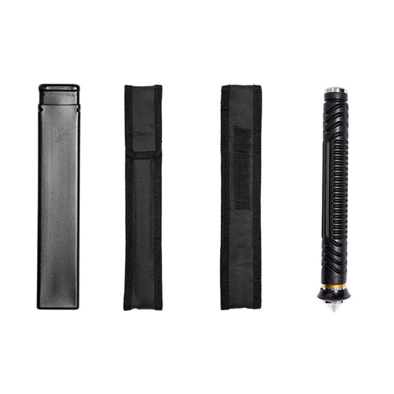 Sport si Outdoor - Sporturi de contact - Produse autoaparare - Baston telescopic pliabil, ciocan geamuri detasabil, 65,5 cm, husa cordura, argintiu - Infinity.ro