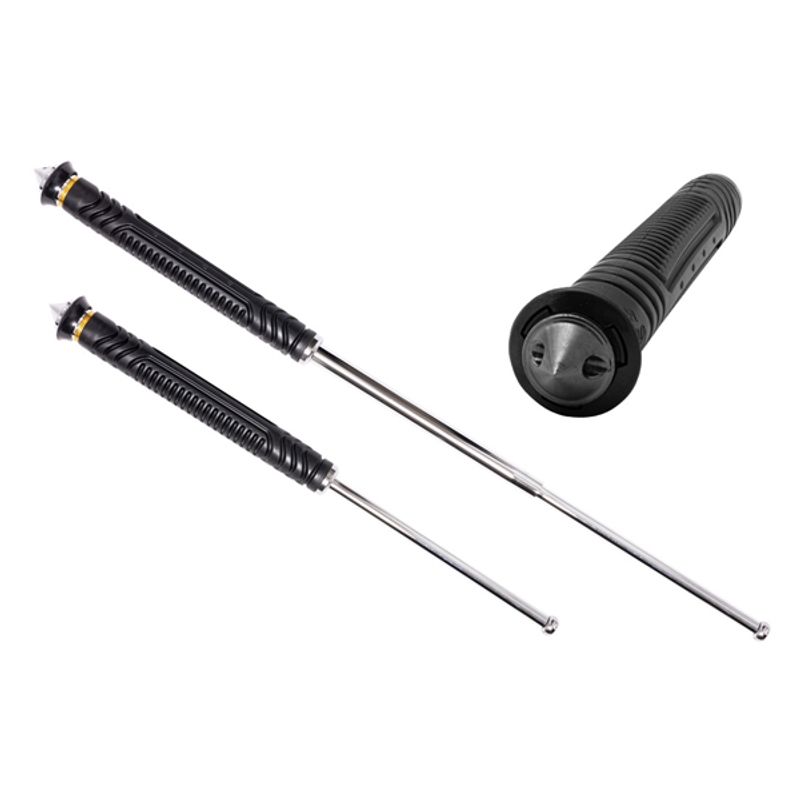 Sport si Outdoor - Sporturi de contact - Produse autoaparare - Baston telescopic pliabil, ciocan geamuri detasabil, 65,5 cm, husa cordura, argintiu - Infinity.ro