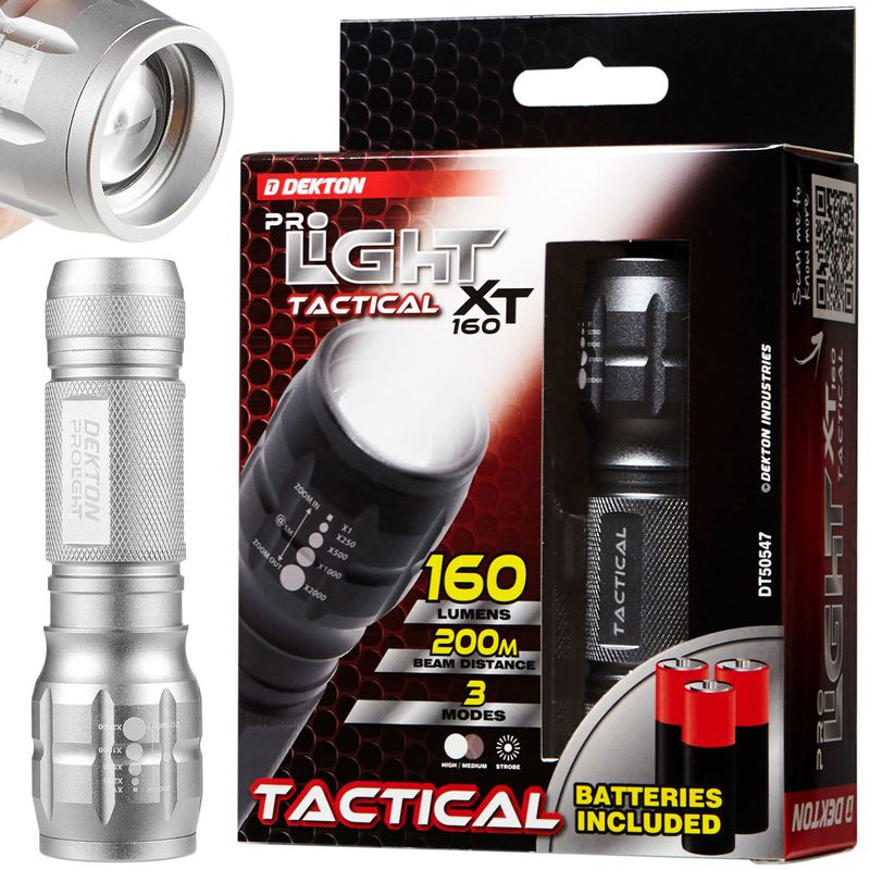 Sport si Outdoor - Camping - Articole solare camping - Lampi si lanterne camping - Lanterna LED COB Zoom XT160, 160lm, 200 Metri, Dekton, DT50547 - Infinity.ro