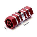 Sport si Outdoor - Ciclism - Piese pentru biciclete - Pedale biciclete - Set peg BMX, rosu/crom, 70 x 25 mm, RR1410-RED - Infinity.ro