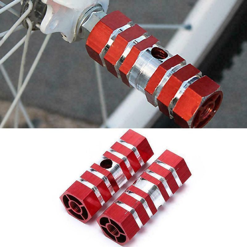 Sport si Outdoor - Ciclism - Piese pentru biciclete - Pedale biciclete - Set peg BMX, rosu/crom, 70 x 25 mm, RR1410-RED - Infinity.ro