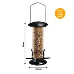 Petshop - Accesorii petshop - Culcusuri si custi - Tarcuri si colivii - Hranitor pentru pasari, 22 x 6.5 cm, transparent/negru, My Garden 1265 - Infinity.ro