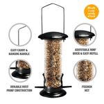 Petshop - Accesorii petshop - Culcusuri si custi - Tarcuri si colivii - Hranitor pentru pasari, 22 x 6.5 cm, transparent/negru, My Garden 1265 - Infinity.ro