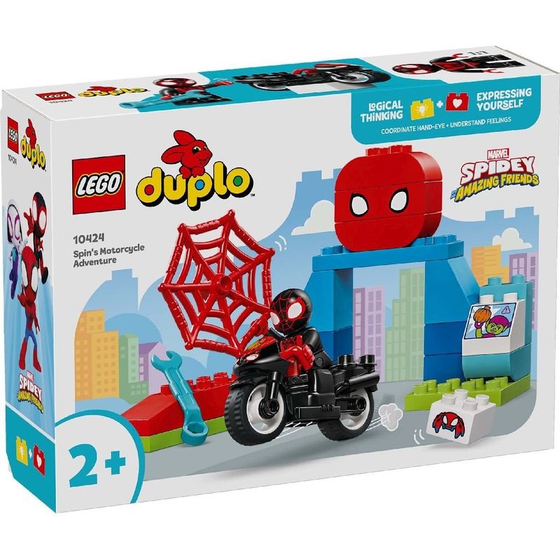 Jucarii, Copii si Bebe - Jucarii si jocuri - Seturi de constructie si cuburi - Seturi de constructie - LEGO DUPLO Aventura pe motocicleta a lui Spin (10424) - Infinity.ro