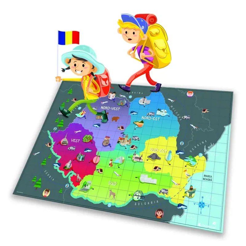 Jucarii, Copii si Bebe - Jucarii si jocuri - Jucarii & jocuri educative - Jocuri si jucarii educative - Joc Educativ Cunosc Romania In Limba Romana, Agerino - Infinity.ro