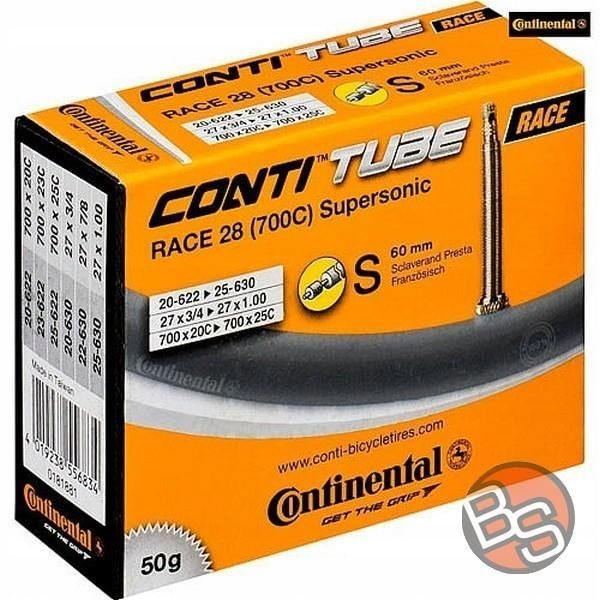 Camera bicicleta Continental Race 28 Supersonic cu valva Presta S60