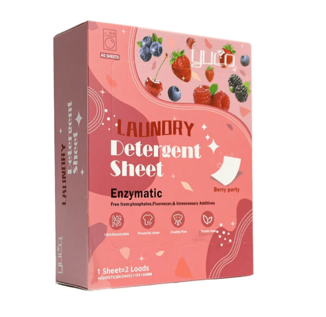 Detergent Rufe Tip Servetel 40 Buc – 80 Spalari, Se Dizolva Instant, Parfum Personalizat din Fructe de Padure