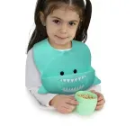 Jucarii, Copii si Bebe - Hrana si alaptare - Biberoane, suzete si accesorii hranire - Articole hranire bebelusi - Baveta Silicon, Melii, Model Rechin - Infinity.ro