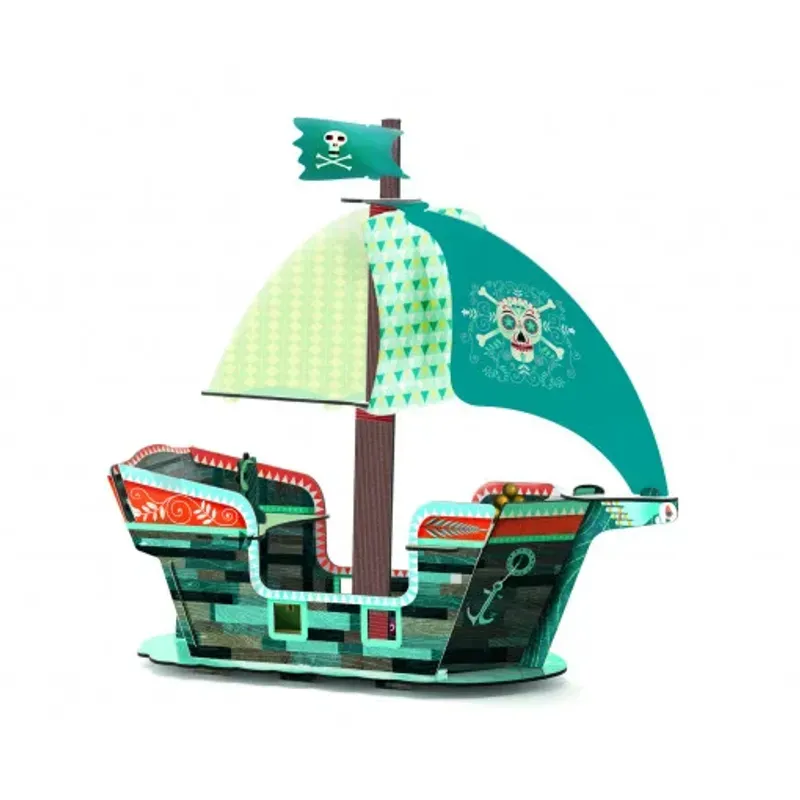Jucarii, Copii si Bebe - Jucarii si jocuri - Seturi de constructie si cuburi - Seturi de constructie - Joc de construit Pop to play Corabia piratilor 3D - Infinity.ro