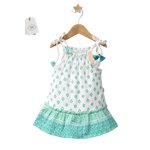 Fashion, accesorii si bijuterii - Copii - Imbracaminte copii - Rochii copii - Rochita de vara din muselina pentru fetite Peacock, Tongs baby, verde, marime 9-12 luni - Infinity.ro