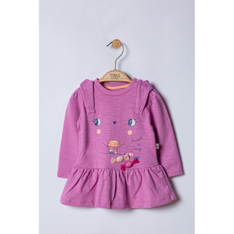 Fashion, accesorii si bijuterii - Copii - Imbracaminte copii - Rochii copii - Rochita Sweets pentru fetite, Tongs baby, somon, marime 9-12 luni - Infinity.ro