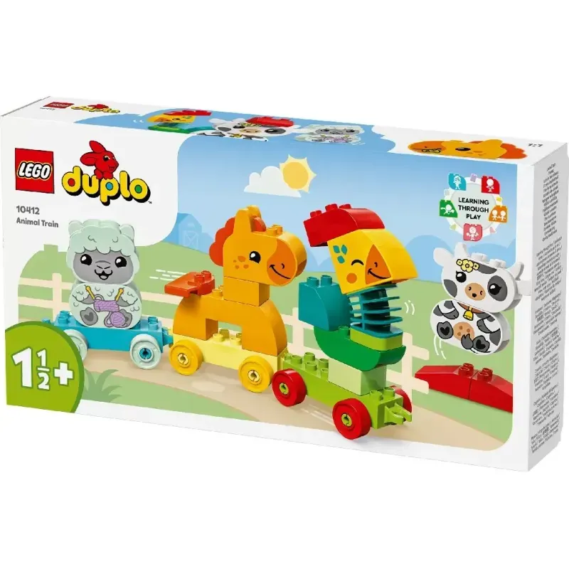 Jucarii, Copii si Bebe - Jucarii si jocuri - Seturi de constructie si cuburi - Seturi de constructie - LEGO DUPLO Tren cu animale (10412) - Infinity.ro