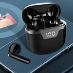 TV, Audio-Video si Foto - Portabile audio - Casti audio - Casti wireless stereo B55 TWS cu tehnologie Bluetooth 5.0, powerbank de 350 mAh si cablu de incarcare Type-C, in culoarea neagra - Infinity.ro