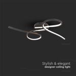 Casa si Gradina - Corpuri si surse de iluminat - Plafoniere, aplice si spoturi - Plafoniera LED 7004, 24W, 2560lm, lumina calda, IP20, neagra, V-TAC - Infinity.ro