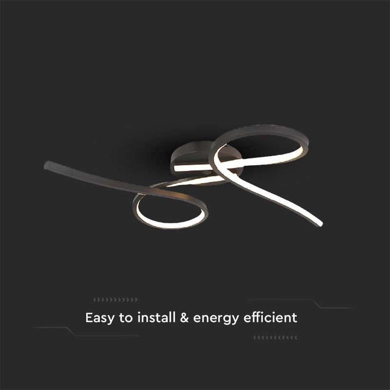 Casa si Gradina - Corpuri si surse de iluminat - Plafoniere, aplice si spoturi - Plafoniera LED 7004, 24W, 2560lm, lumina calda, IP20, neagra, V-TAC - Infinity.ro