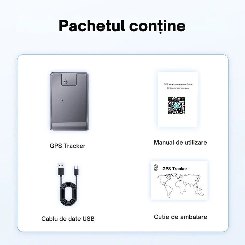 Laptop, Telefoane si Tablete - Wearables si gadgeturi - Gadgeturi - Dispozitive spionaj - Mini GPS Tracker Auto 4G Q12, localizare precisa, geofence, alerta viteza, baterie 20000mAh, harta 3D, magnet, negru - Infinity.ro