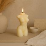 Casa si Gradina - Decoratiuni - Aromaterapie si lumanari - Lumanari si candele - Lumanare decorativa, bust feminin, din ceara – model sculptural alb mat pentru decor modern, Arti Casa - Infinity.ro