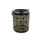 Casa si Gradina - Decoratiuni - Aromaterapie si lumanari - Suporturi lumanari - Felinar decorativ, din metal, cu model perforat floral si maner din sfoara, 17 cm, Arti Casa - Infinity.ro
