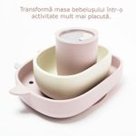 Jucarii, Copii si Bebe - Hrana si alaptare - Biberoane, suzete si accesorii hranire - Articole hranire bebelusi - Set hranire bebelusi pentru diversificare din silicon 6+ luni, Roz - Infinity.ro