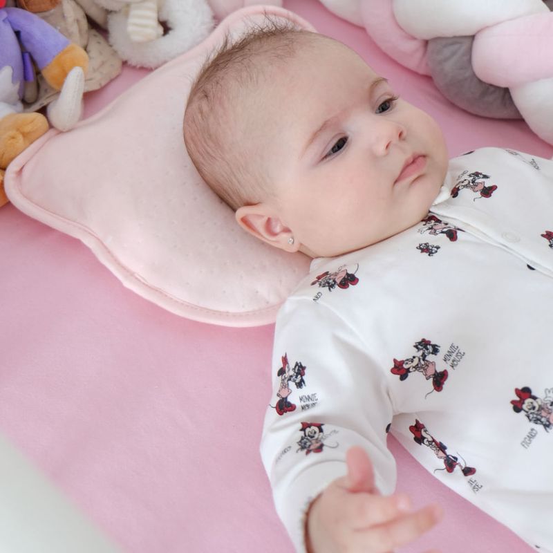 Jucarii, Copii si Bebe - Maternitate - Accesorii alaptare - Perna bebelusi cu 2 huse contra plagiocefaliei pentru formarea capului, Roz - Infinity.ro