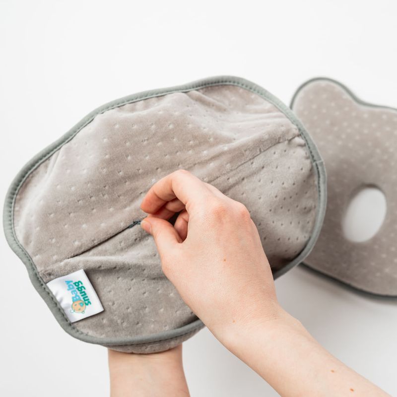 Jucarii, Copii si Bebe - Maternitate - Accesorii alaptare - Perna bebelusi cu 2 huse contra plagiocefaliei pentru formarea capului, Gri - Infinity.ro