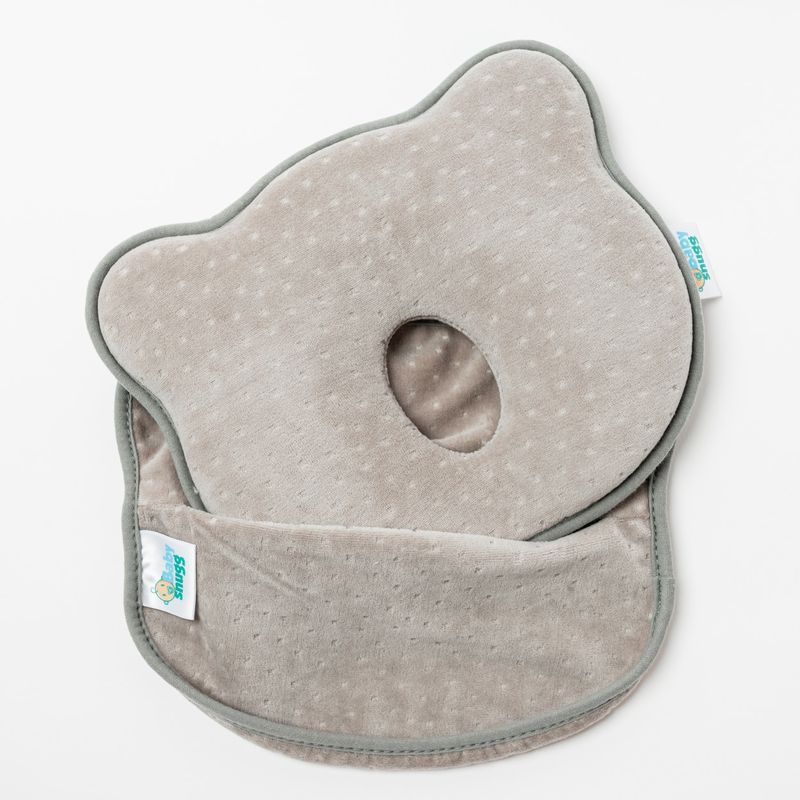 Jucarii, Copii si Bebe - Maternitate - Accesorii alaptare - Perna bebelusi cu 2 huse contra plagiocefaliei pentru formarea capului, Gri - Infinity.ro