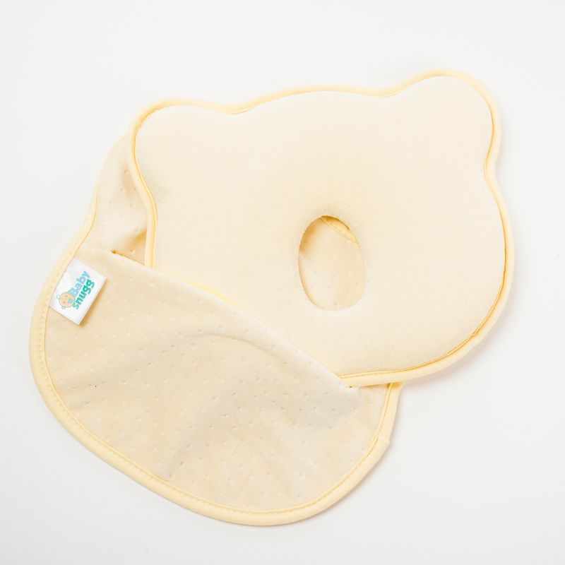 Jucarii, Copii si Bebe - Maternitate - Accesorii alaptare - Perna bebelusi cu 2 huse contra plagiocefaliei pentru formarea capului, Galben - Infinity.ro
