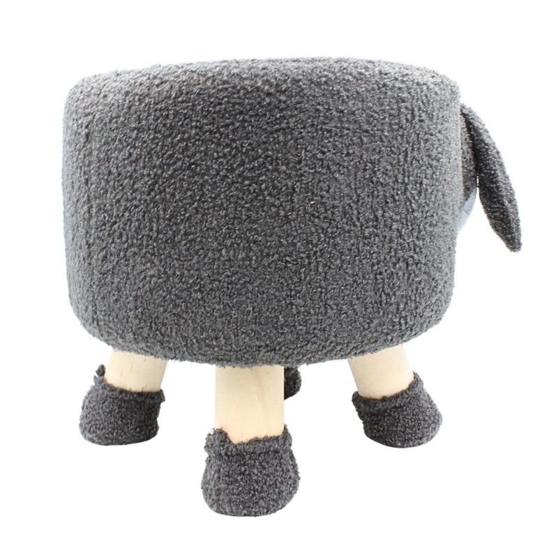 Casa si Gradina - Mobilier - Scaune si fotolii - Tabureti - Taburet decorativ, in forma de miel, cu picioare din lemn si blanita moale, culoarea gri, 36x28x27 cm, Arti Casa - Infinity.ro