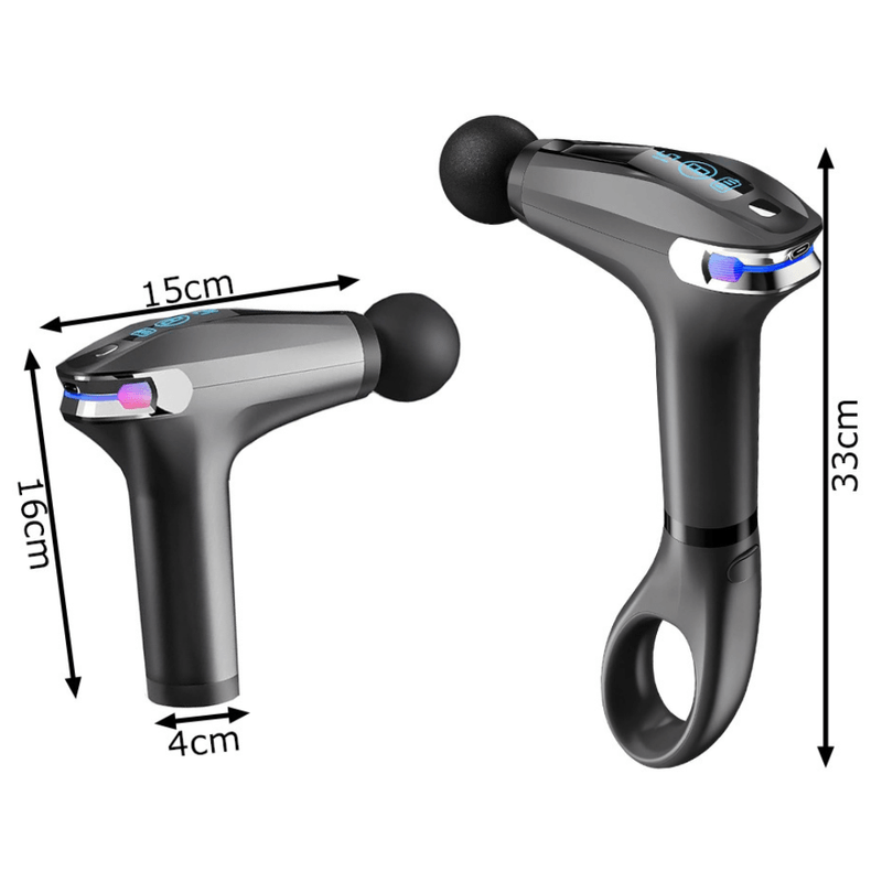 Ingrijire personala si Cosmetice - Sanatate si wellness - Articole wellness - Aparate si dispozitive de masaj - Aparat Masaj Profesional Tip Pistol, 8 Viteze, 4 Capete, Maner Prelungitor, 3200 rpm,Ecran LCD,USB-C,Tonifiere Musculara - Infinity.ro