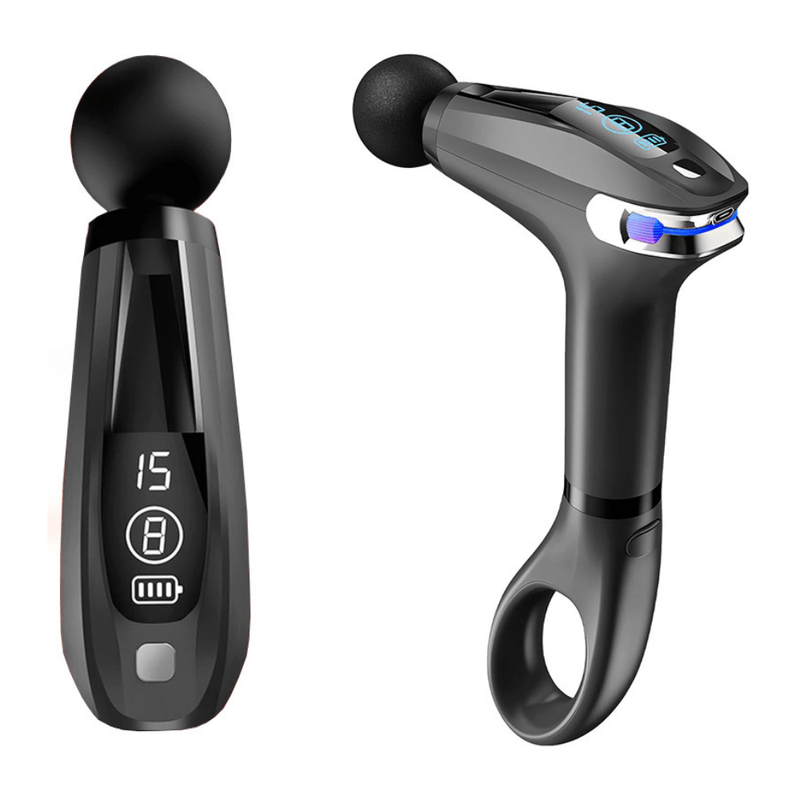 Ingrijire personala si Cosmetice - Sanatate si wellness - Articole wellness - Aparate si dispozitive de masaj - Aparat Masaj Profesional Tip Pistol, 8 Viteze, 4 Capete, Maner Prelungitor, 3200 rpm,Ecran LCD,USB-C,Tonifiere Musculara - Infinity.ro