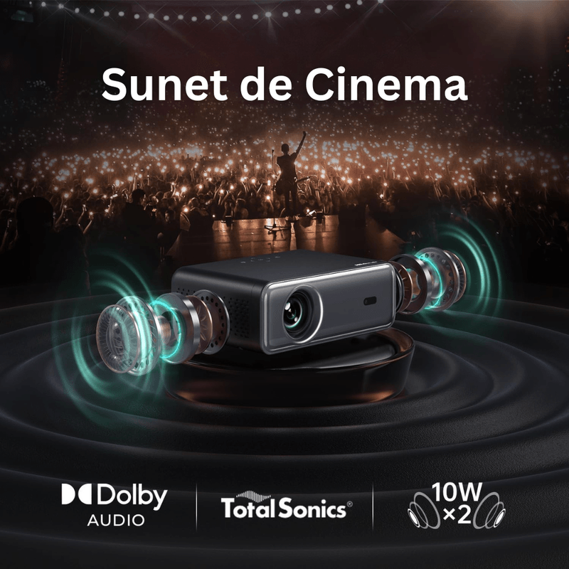 TV, Audio-Video si Foto - Videoproiectoare si accesorii - Videoproiectoare - Videoproiector 1080P Full HD, WiFi 5G, 27000 Lumeni, Audio Dolby, Focalizare Automata AI,Corectie Trapezoidala,Suport 4K - Infinity.ro