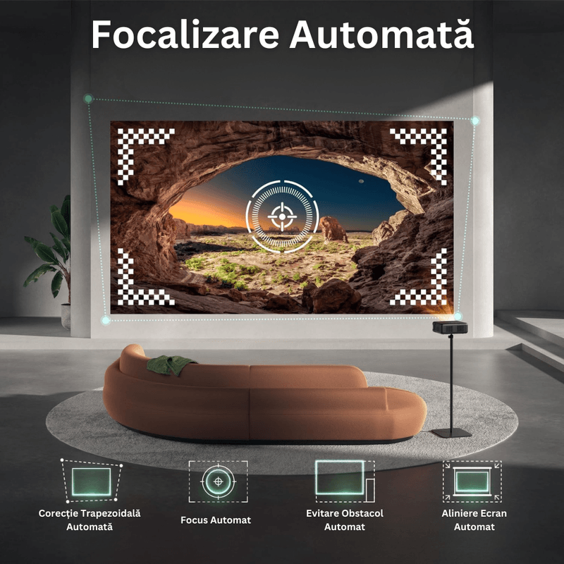 TV, Audio-Video si Foto - Videoproiectoare si accesorii - Videoproiectoare - Videoproiector 1080P Full HD, WiFi 5G, 27000 Lumeni, Audio Dolby, Focalizare Automata AI,Corectie Trapezoidala,Suport 4K - Infinity.ro